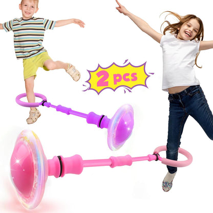 🎉🔄 Britik Jump Ring Foot Spinner - Diversão com Luzes para Crianças de 5 a 12 Anos! 🦶💡