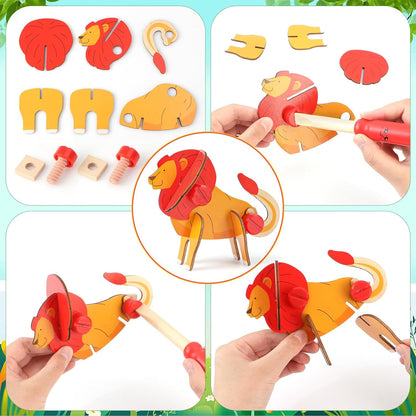 🦁🐘 Puzzle 3D de Madeira Atoylink - Animais Divertidos e Educativos! 🧩🌳