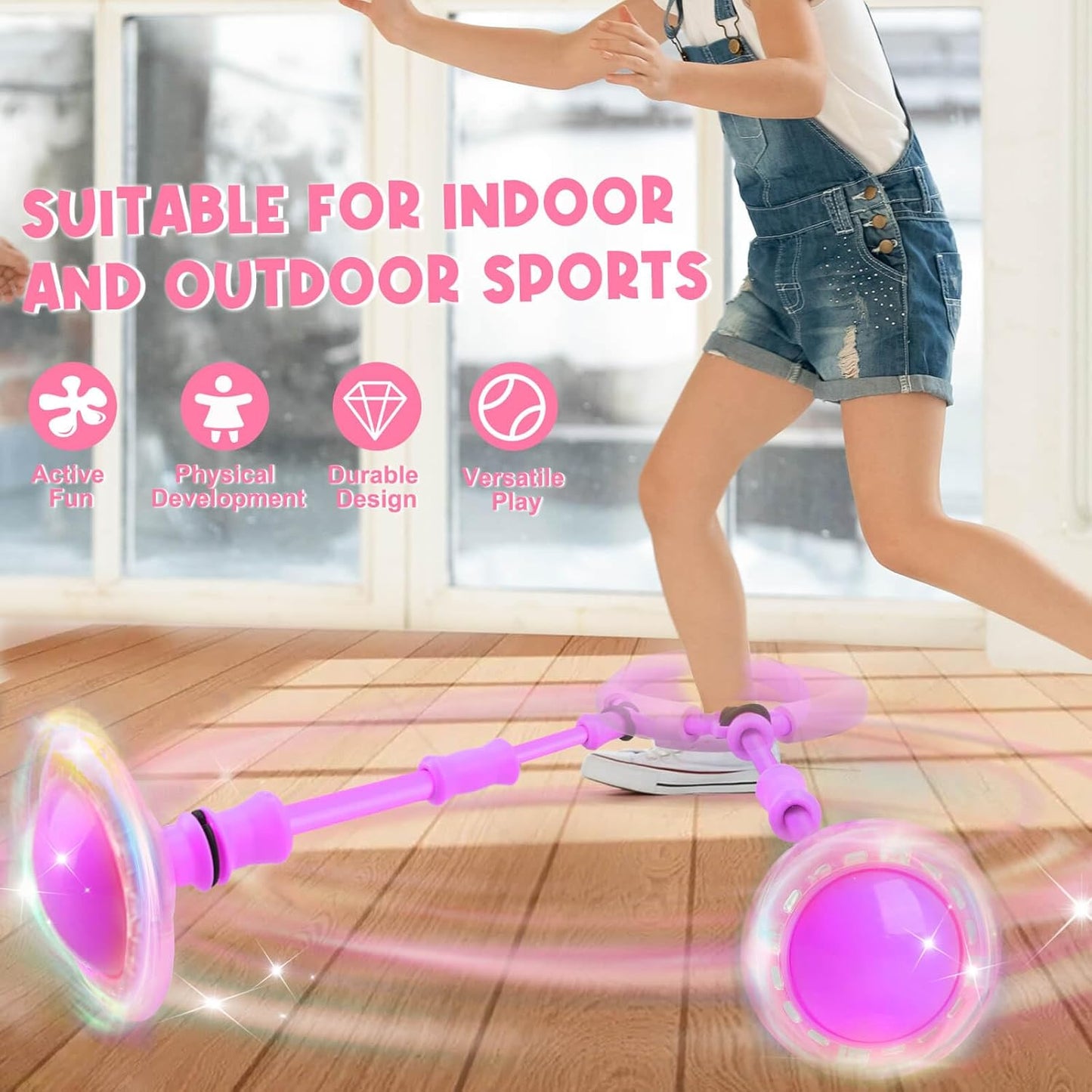 🎉🔄 Britik Jump Ring Foot Spinner - Diversão com Luzes para Crianças de 5 a 12 Anos! 🦶💡