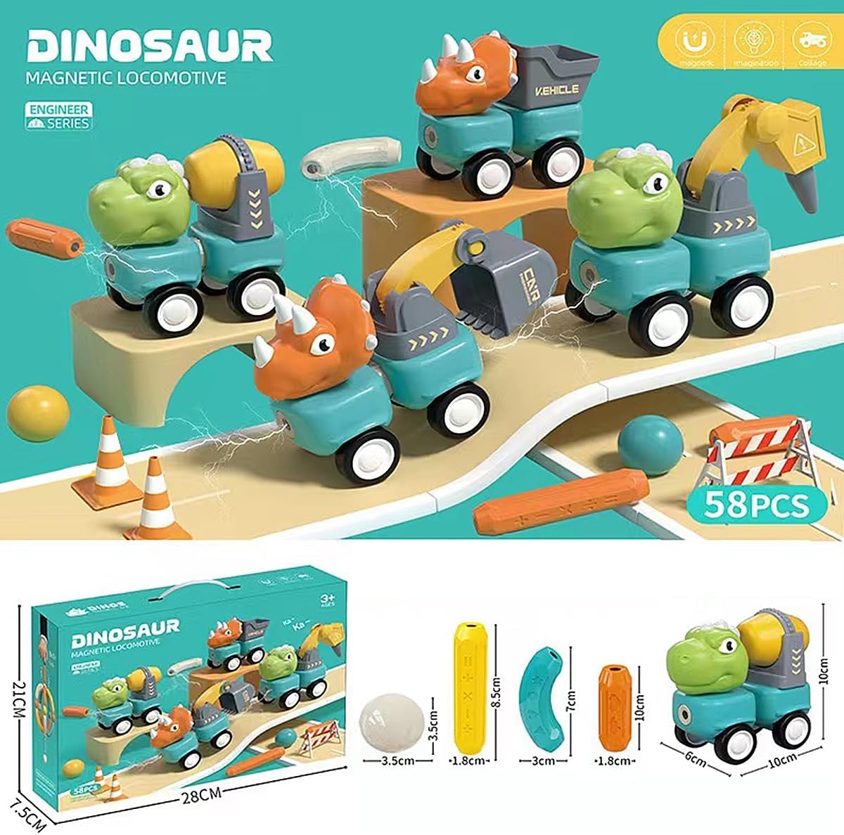 🦖🚗 Kizozo Carro Dinossauro de Brinquedo 4 em 1 - Diversão Pré-Histórica para Crianças! 🌟