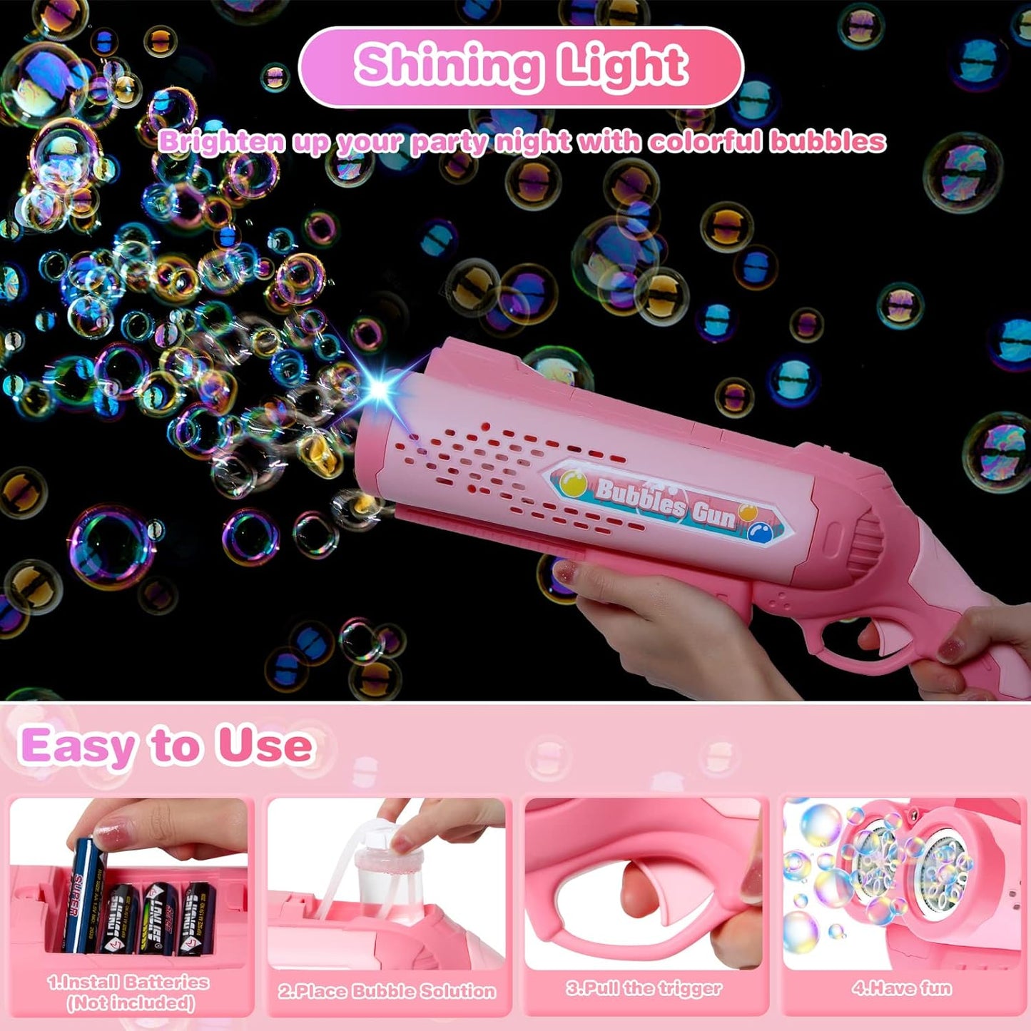 💨✨ Panamalar Double Puff Soap Bubble Gun - Diversão com Bolhas para Crianças e Adultos! 🎉