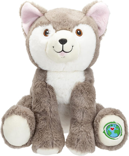 🐾❄️ Husky Dog Soft Toy 23cm - Fofura Sustentável e Super Macia! 🌍