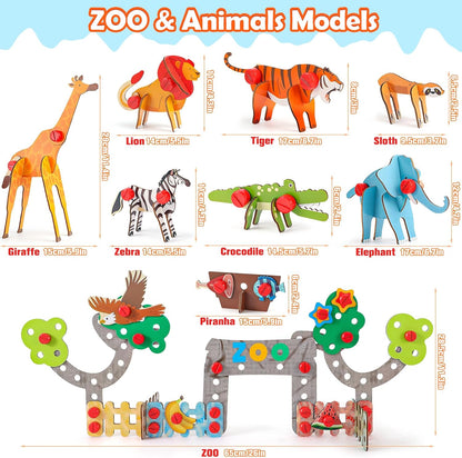 🦁🐘 Puzzle 3D de Madeira Atoylink - Animais Divertidos e Educativos! 🧩🌳