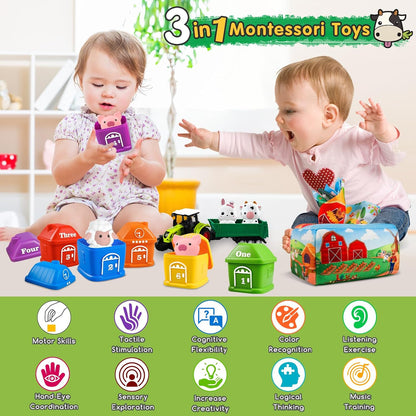 🎉🧸 Plunack Montessori 3 em 1 - O Brinquedo Educativo Perfeito para os Pequenos Exploradores! 🐾🚜