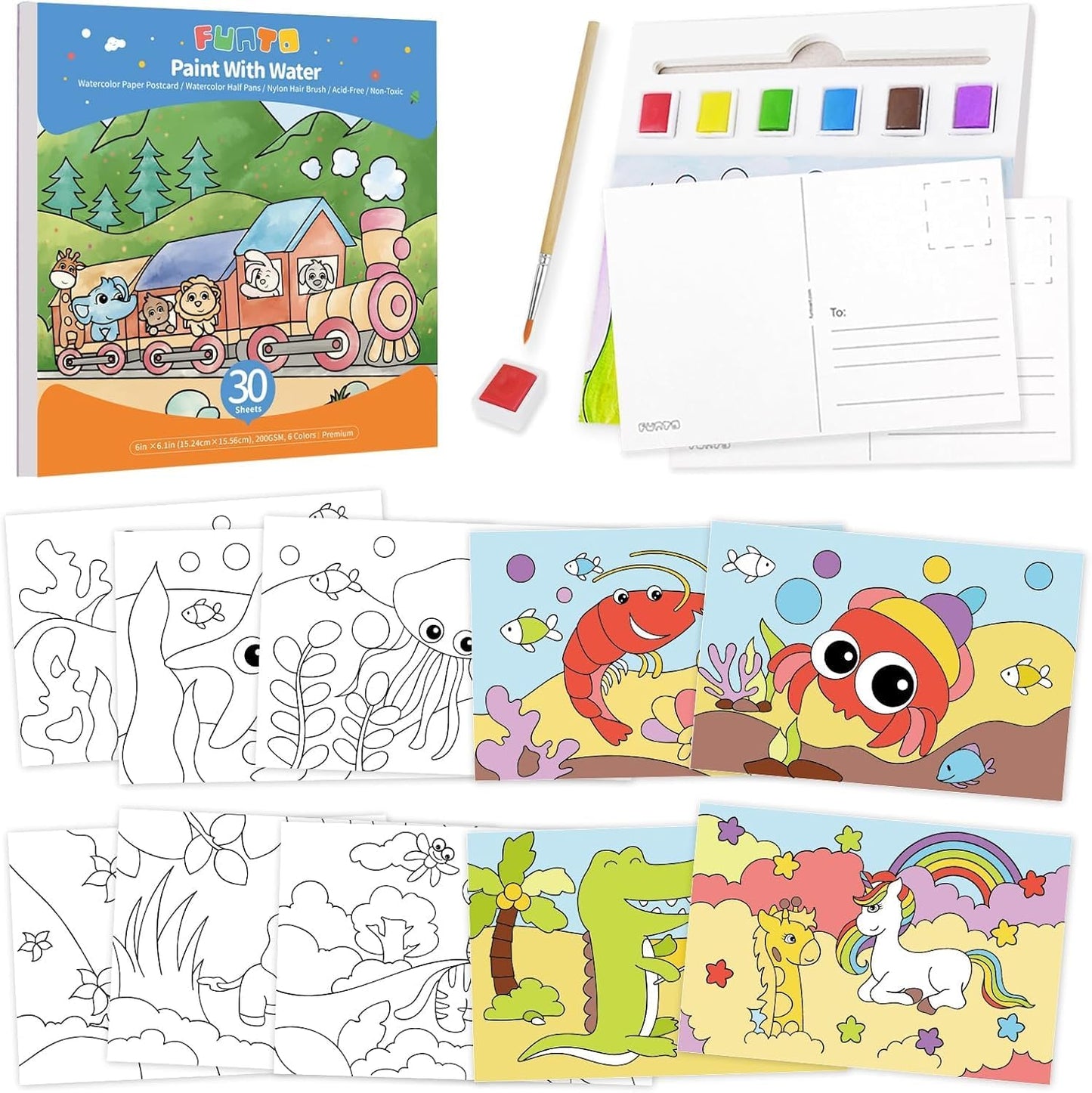 🎨💦 Funto Watercolor Coloring Book - Criatividade e Diversão para Crianças! 🌈