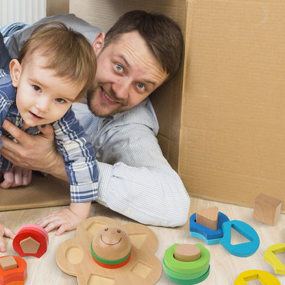 🧩🌈 Boxiki Kids - Brinquedo Montessori de Empilhar e Classificar Formas para Crianças! 🎨