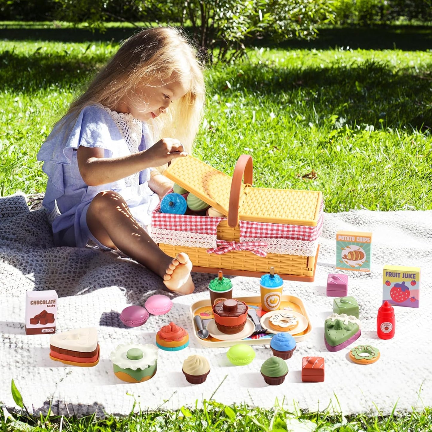 🧺🍓 GAGAKU 54PCS Picnic Basket Toy - Diversão e Criatividade para Crianças! 🎉