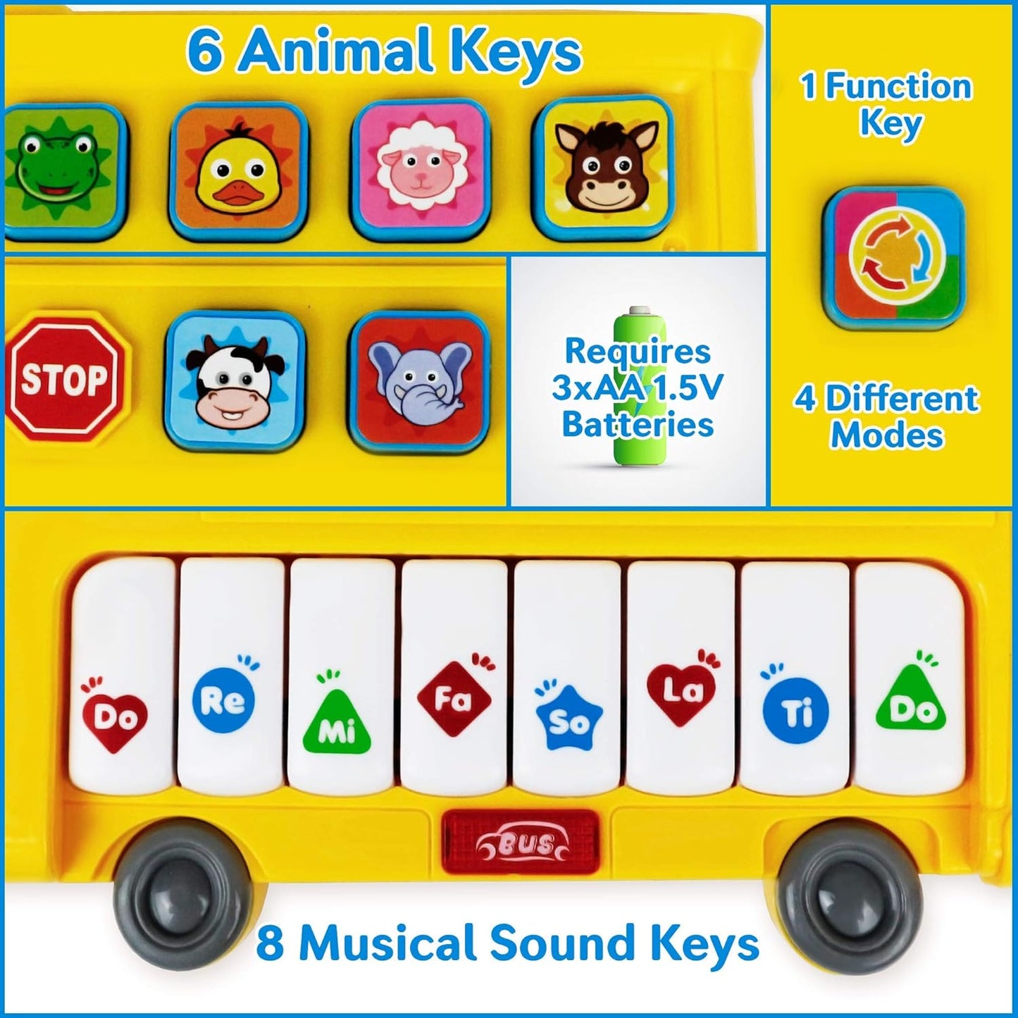 🚌🎶 Stone and Clark Learning School Bus Toy - Música, Luzes e Diversão Educativa! 🌟