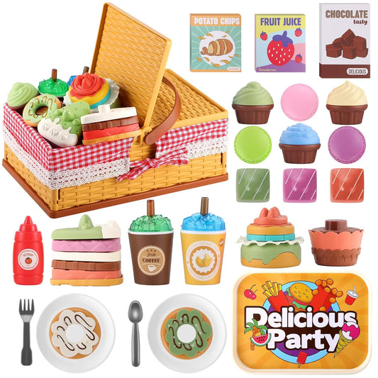 🧺🍓 GAGAKU 54PCS Picnic Basket Toy - Diversão e Criatividade para Crianças! 🎉