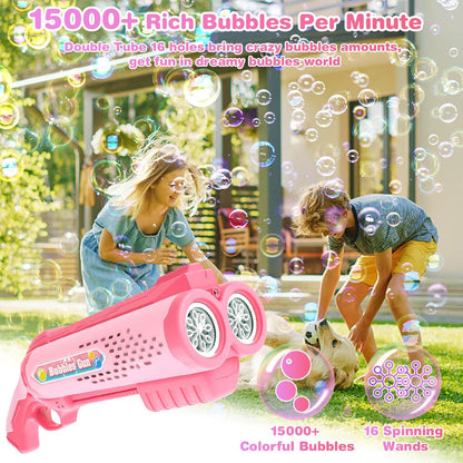 💨✨ Panamalar Double Puff Soap Bubble Gun - Diversão com Bolhas para Crianças e Adultos! 🎉